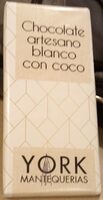 Chocolate artesano blanco con coco