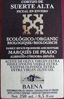 Aceite de oliva virgen extra oficial en envero