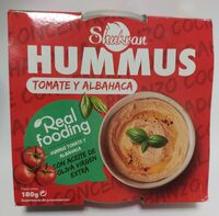 Hummus tomate y albahaca