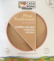 Pizza Tradicional Masa Fina Jamon y Queso