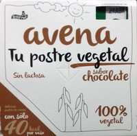 Postre de avena vegetal sabor chocolate