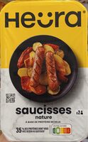 Saucisses natures à base de protéines de soja