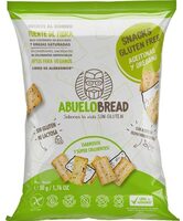 Snacks de pan con aceitunas, orégano, aceite de oliva virgen, sin gluten