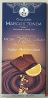 Chocolate negro 72% cacao con naranja
