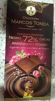 Chocolate negro con arándanos y sésamo