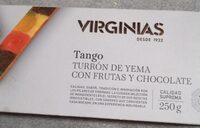 Turrón de yema con frutas y chocolate