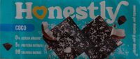 Snack de fruta con coco y chocolate