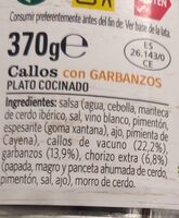 Callos con garbanzos