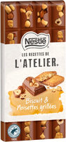 NESTLE L'ATELIER Tablette Chocolat lait biscuit noisettes - 170g