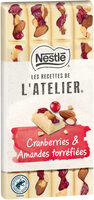 NESTLE L'ATELIERTablette Chocolat Blanc Cranberries & Amandes - 150g