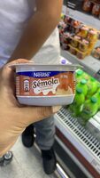 Sémola con leche y salsa de Caramelo
