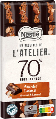 70% Noir intense Amandes Caramel