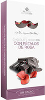 Chocolate negro 70% con pétalos de rosa