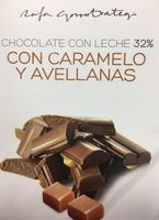 Chocolate con leche con caramelo y avellanas