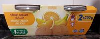 Potito plátano, naranja y galleta.