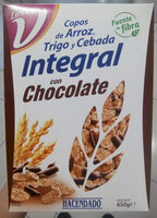 Copos de arroz, trigo y cebada integral con chocolate