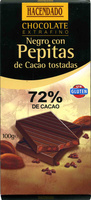 Chocolate negro 72% con pepitas de cacao