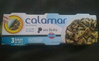 Calamar en trozos en tinta
