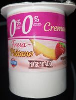 Yogur cremoso fresa plátano 0%