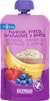 Plátano, fresa, arándanos y avena