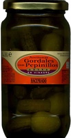 Aceitunas gordales con pepinillos en vinagre