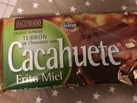 Turrón de chocolate con cacahuete frito y miel