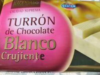 Turrón de chocolate blanco crujiente