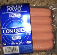 Salchichas de pollo y pavo con queso