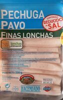 Pechuga de pavo bajo en sal finas lonchas