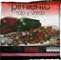 Pimientos rojos y verdes congelados