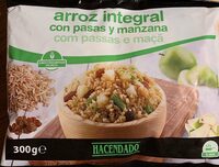 Arroz integral con pasas y manzana
