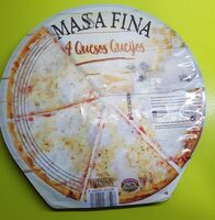 Pizza masa fina 4 quesos