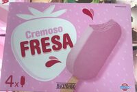 Helado cremoso sabor a fresa