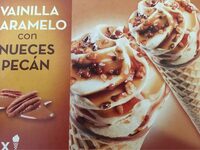 Helado de vanilla y caramelo con nueces pecán