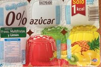 Gellytina de fresa, multifrutas y limón 0%