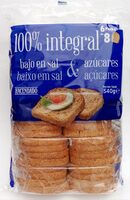 Pan tostado 100% integral bajo en sal y en azúcares