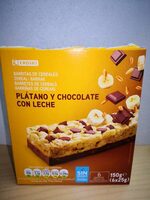 Barritas de cereales plátano y chocolate con leche