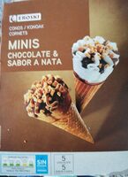 Conos minis chocolate y nata