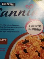 Copos de arroz, trigo integral y cebada con chocolate