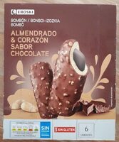 Bombón almendrado y corazón sabor chocolate
