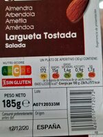 Almendra largueta tostada