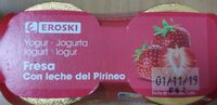Yogur de fresa con leche del Pirineo