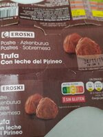 Postre de trufa con leche del Pirineo