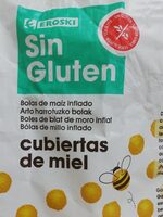 Bolas de maíz inflado cubiertas de miel sin gluten