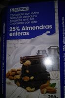 Chocolate con leche 25% almendras enteras