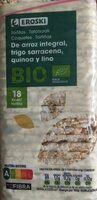 Tortitas de arroz integral, trigo sarraceno, quinoa y lino