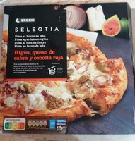 Pizza al horno de leña de higos, queso de cabra y cebolla roja