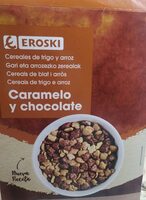 Cereales de trigo y arroz caramelo y chocolate