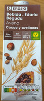 Bebida avena cacao y avellanas