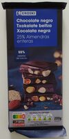 Chocolate negro. 25% Almendras enteras